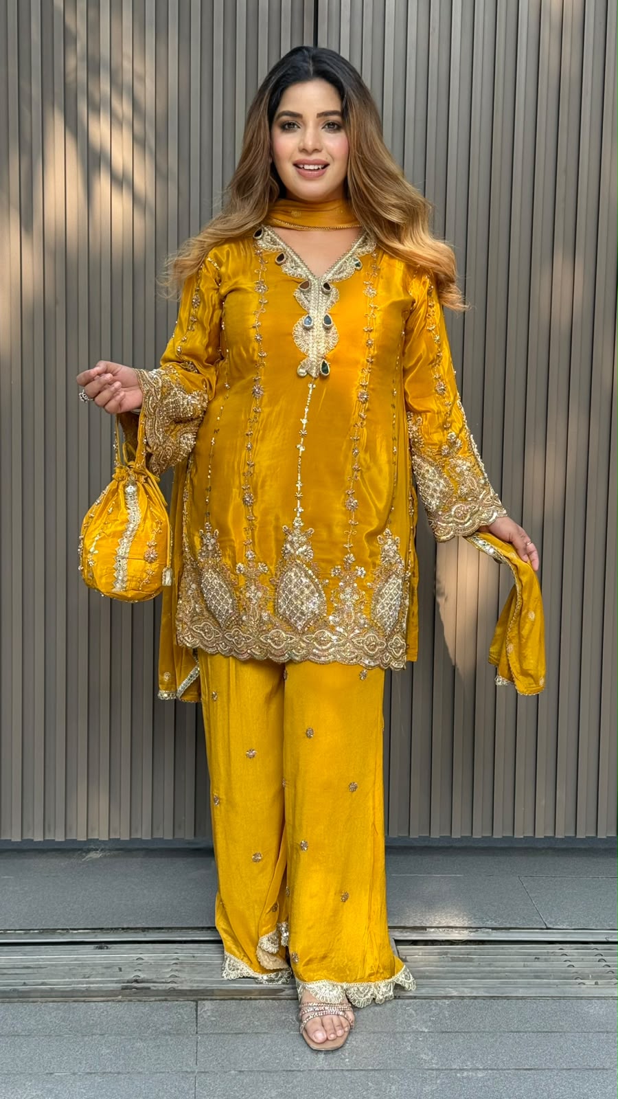 Anvitha Crepe Suit Set- Yellow, Red, Purple, Navy