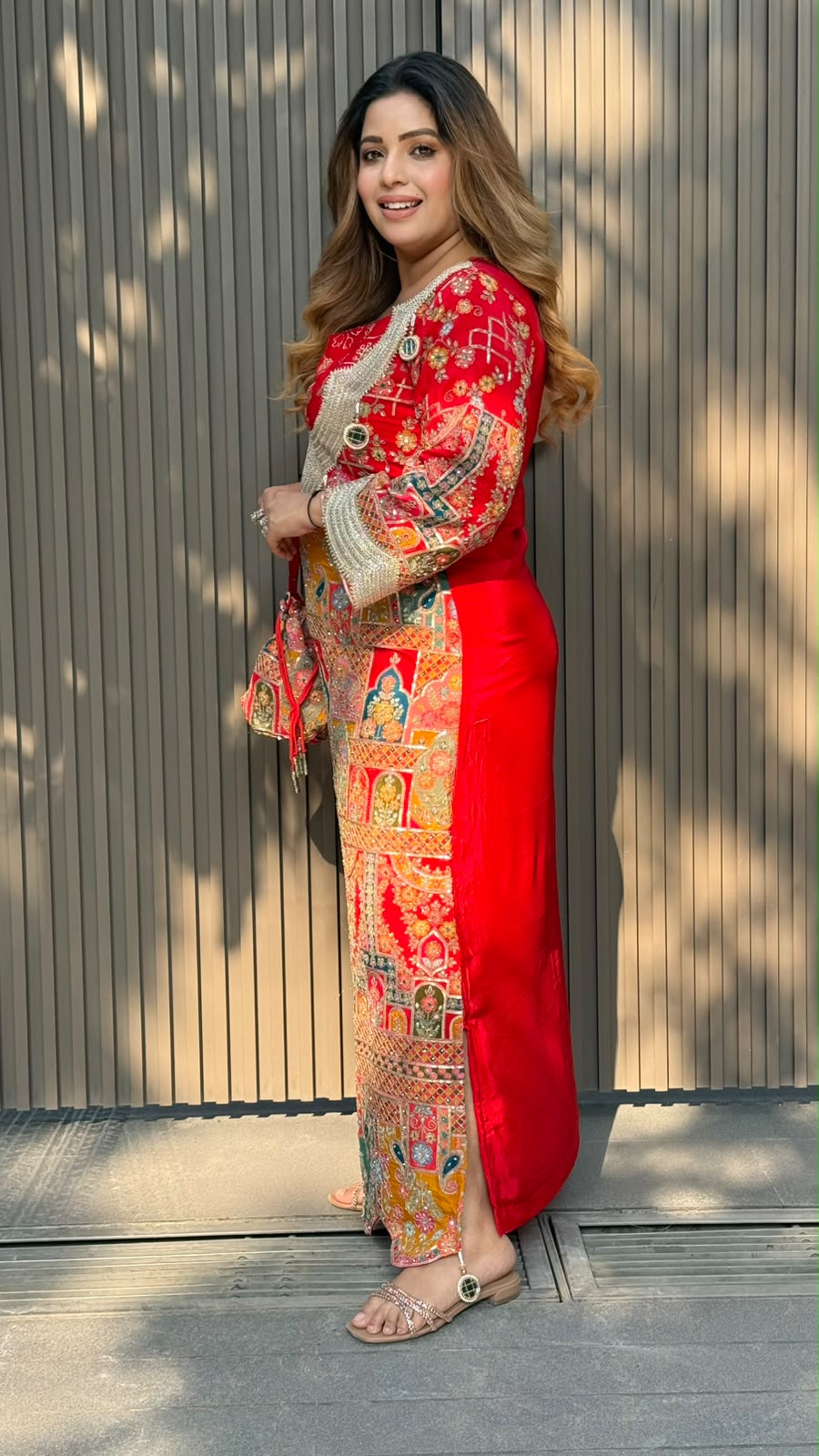 Ruvika Sequin Firaan- Red, Purple