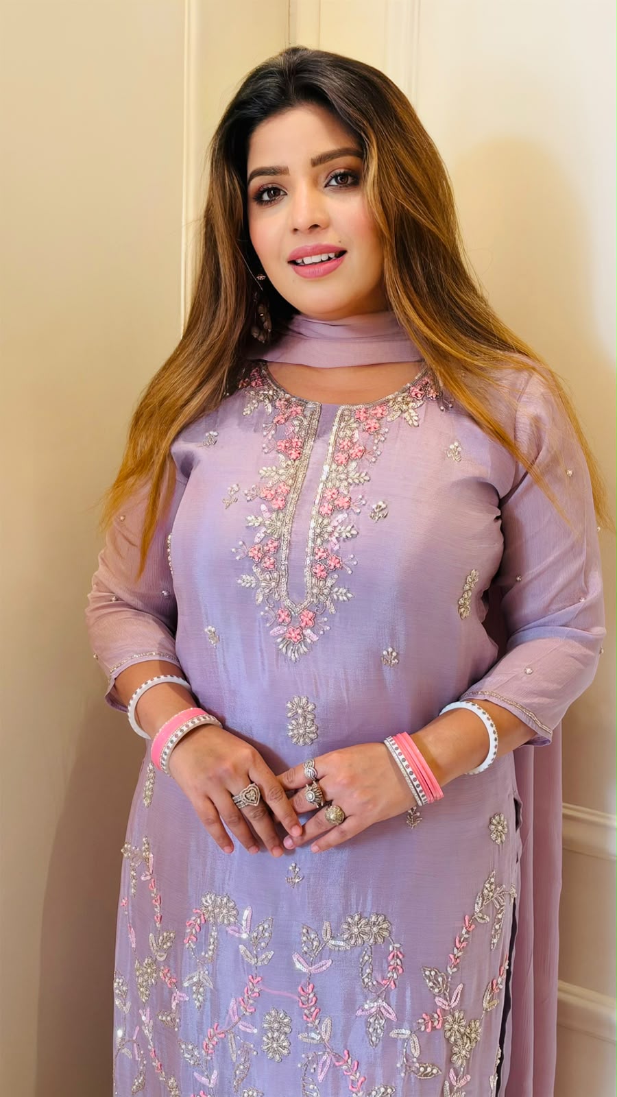 Alka Chinnon Suit Set- Lavender
