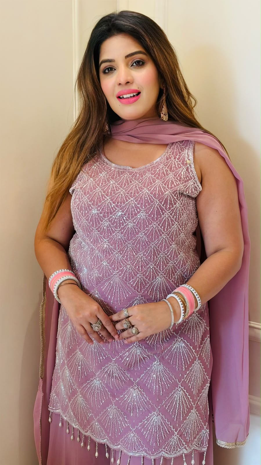 Sarika Georgette Plazo Suit Set- Gray, Lavender, Black