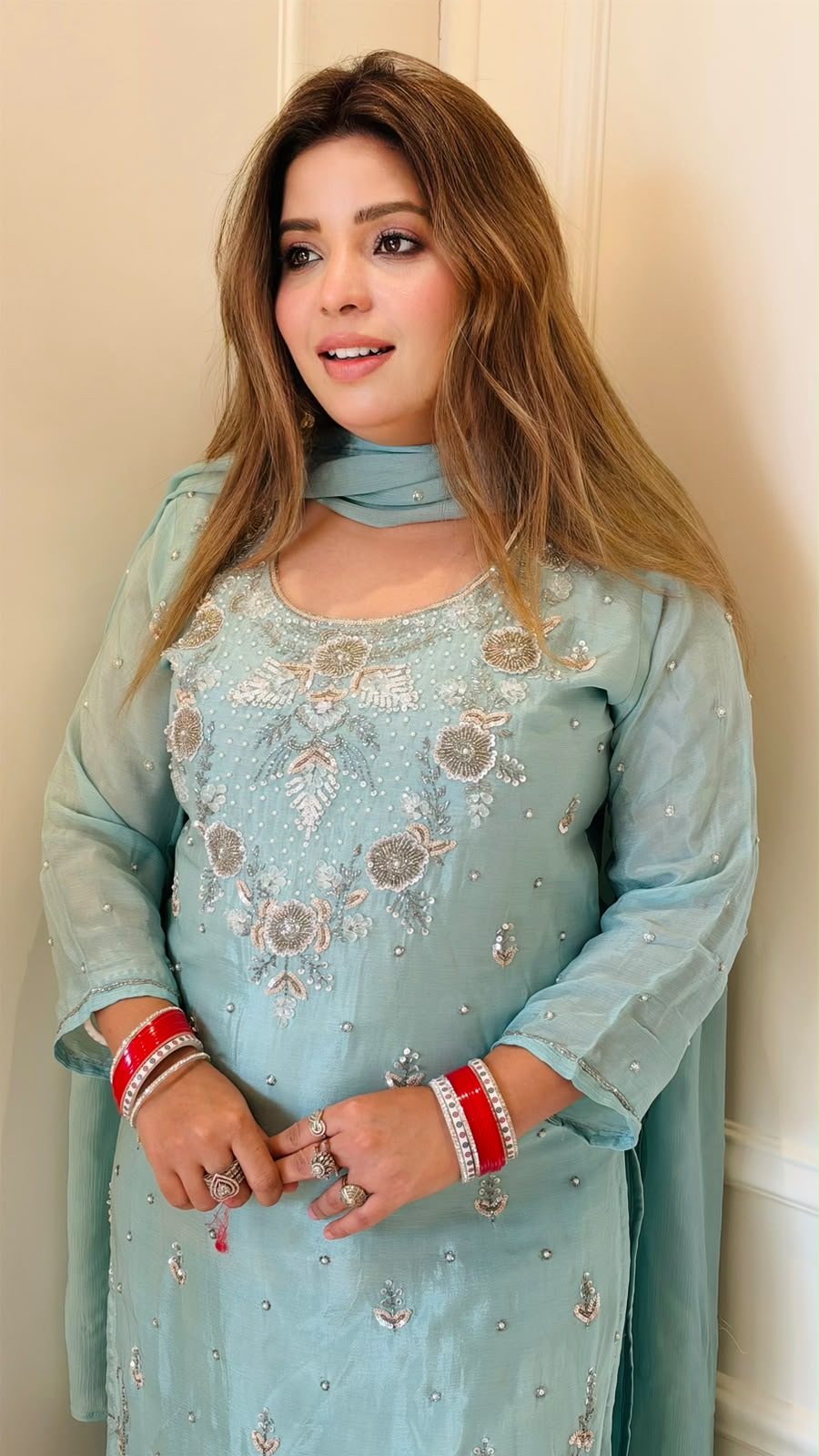 Ishmita Viscose Georgette Suit Set- Blue