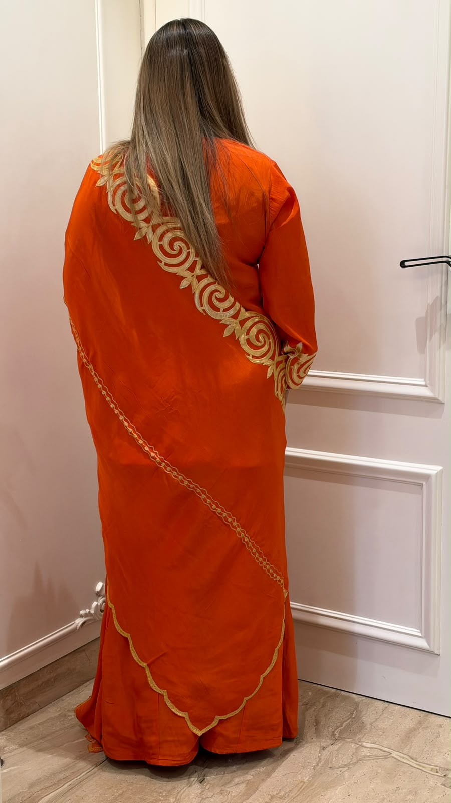 Anshi Crepe Plazo Suit Set- Pink, Orange, red