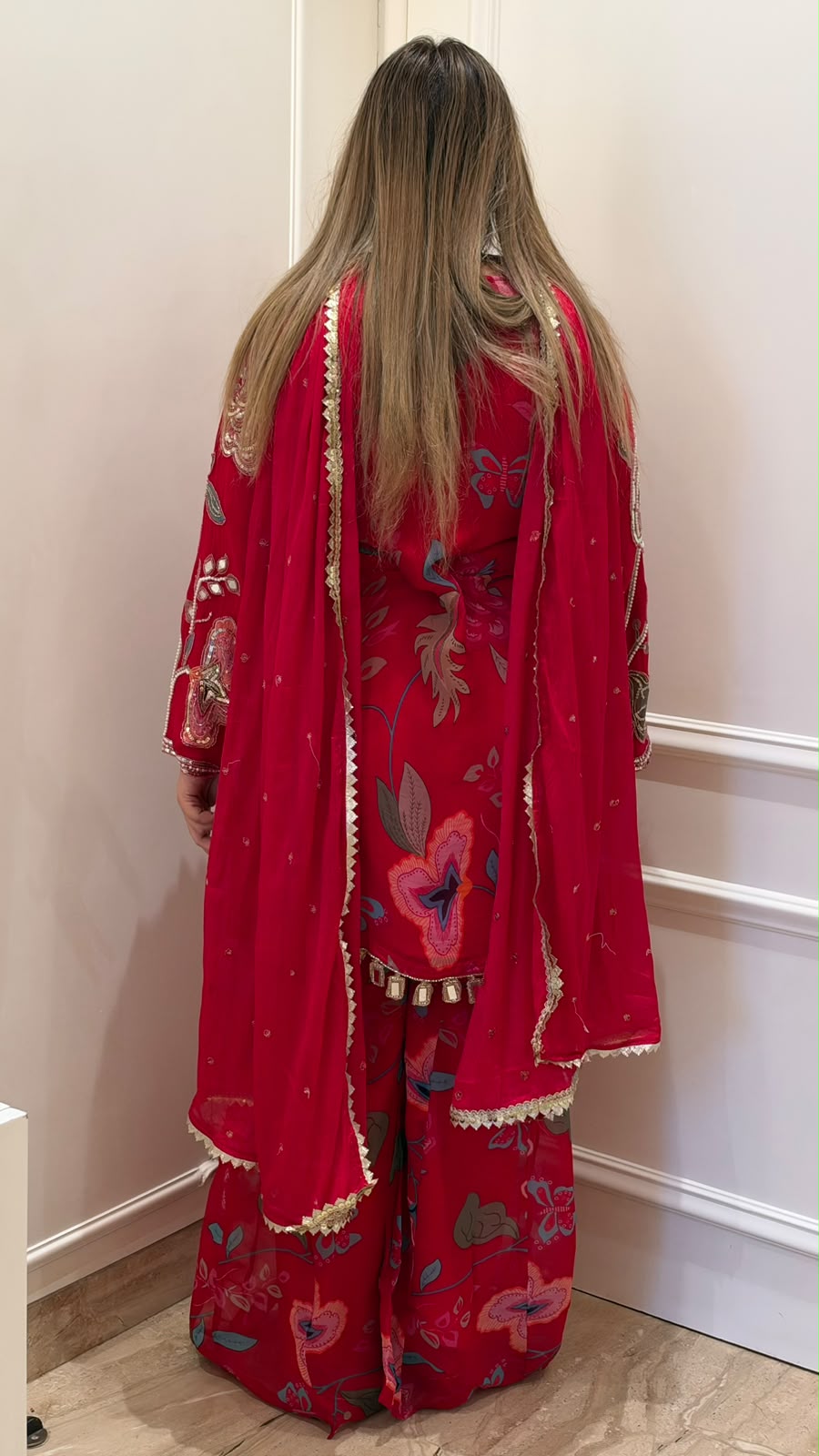 Ketaki Plazo Suit Set- Red