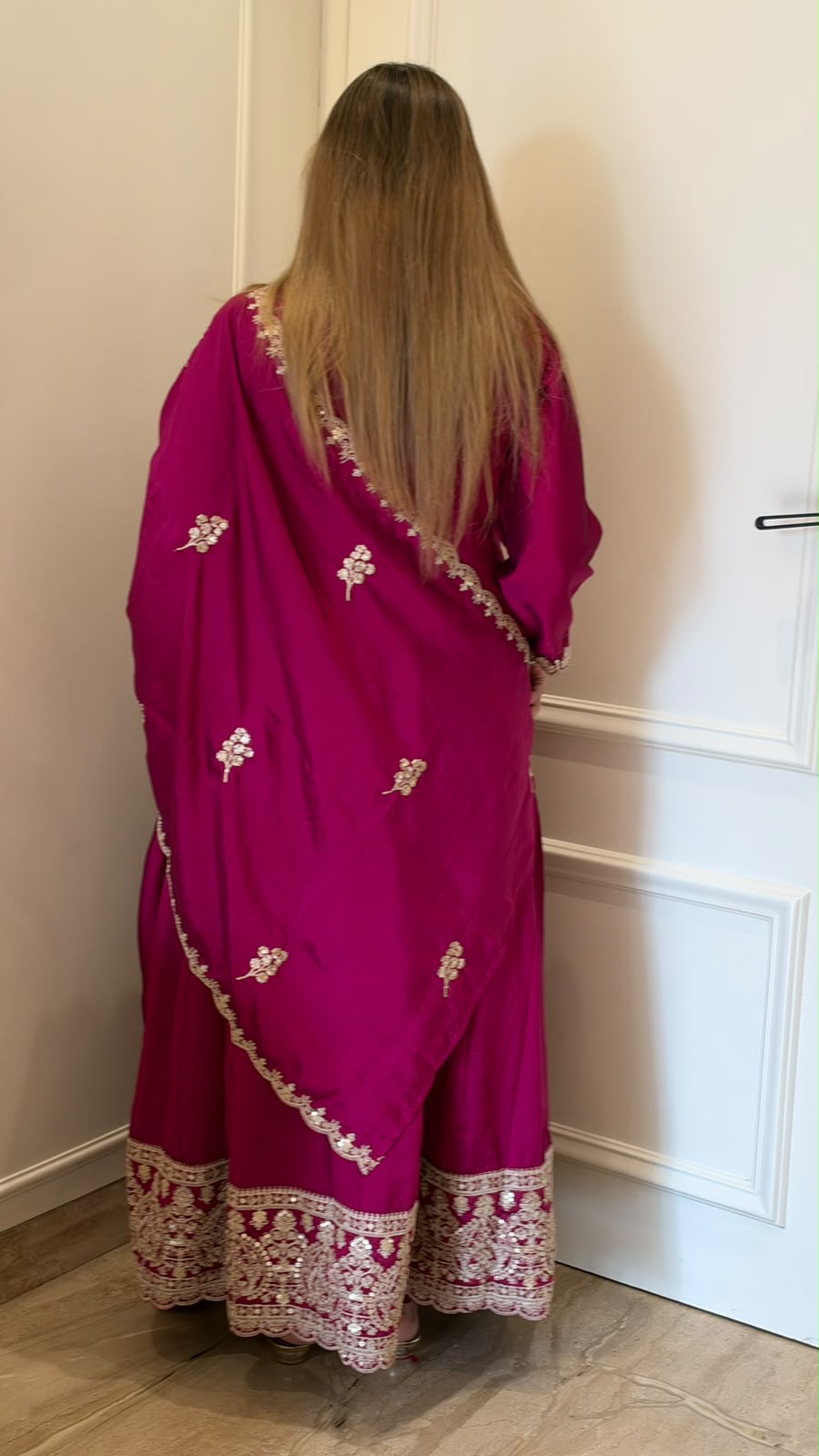 Anvita Anarkali Suit Set- Red, Purple