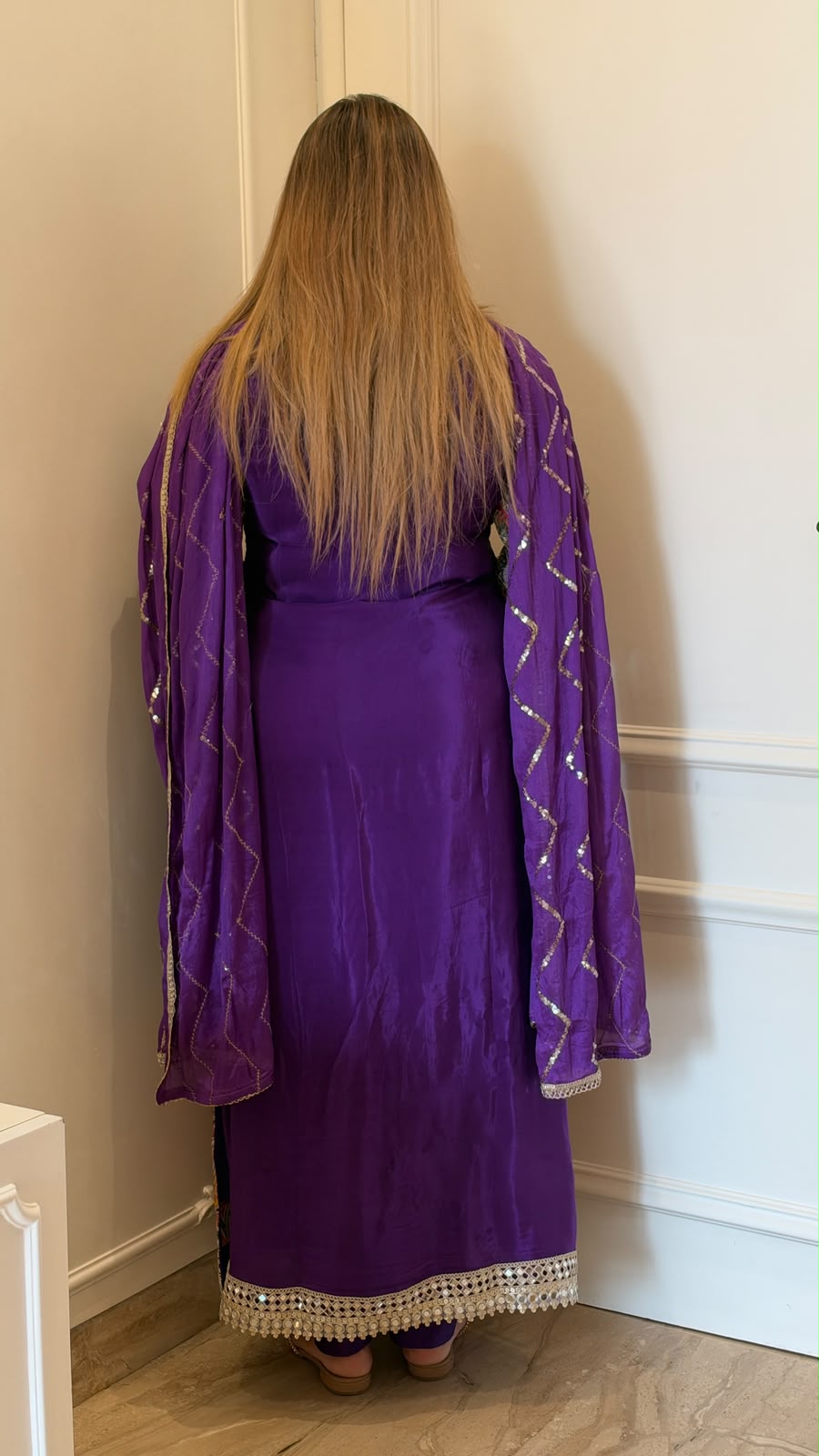 Nimi Firaan Suit Set- Purple, Green