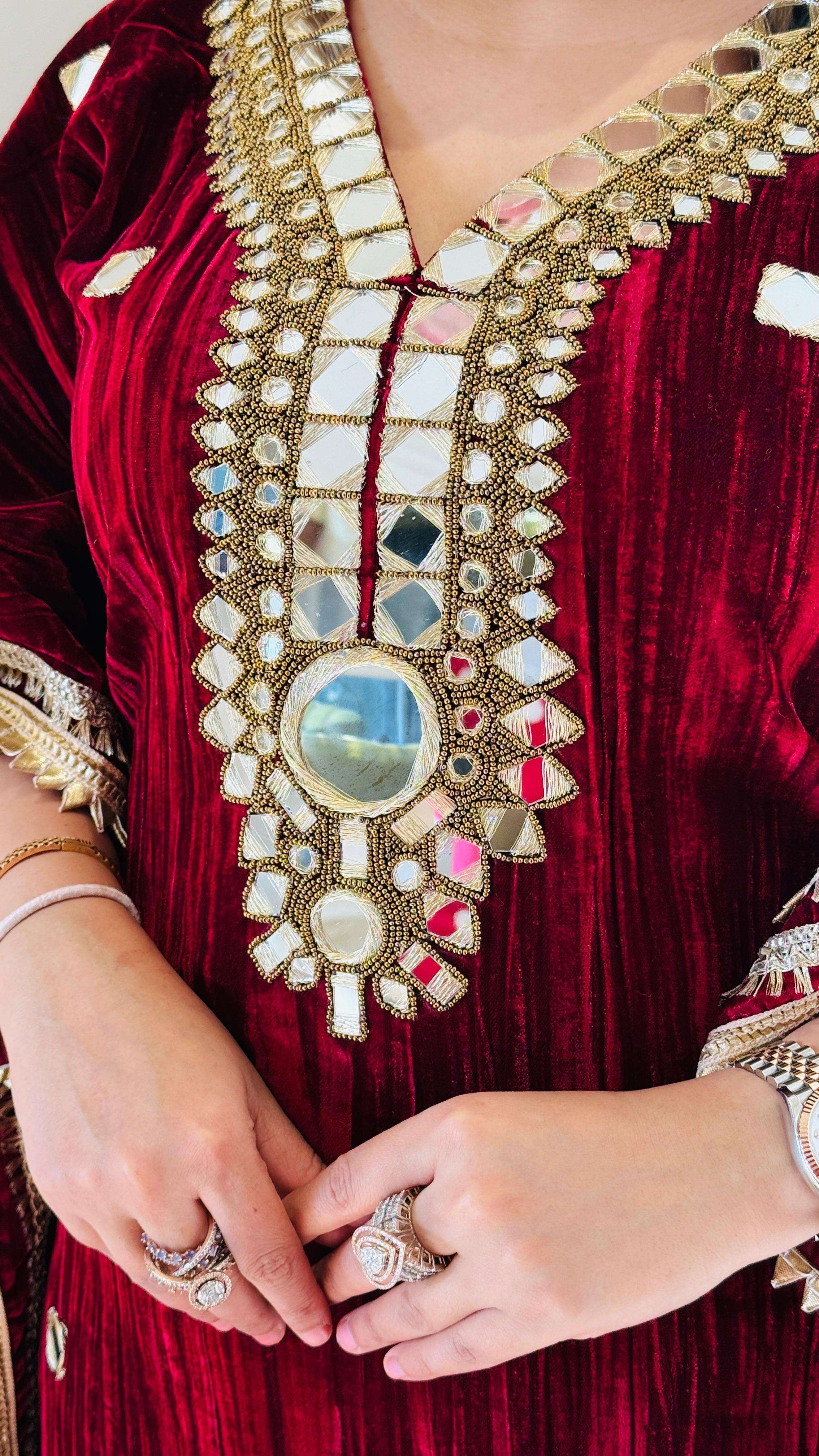 Crushed Velvet Kaftan Set