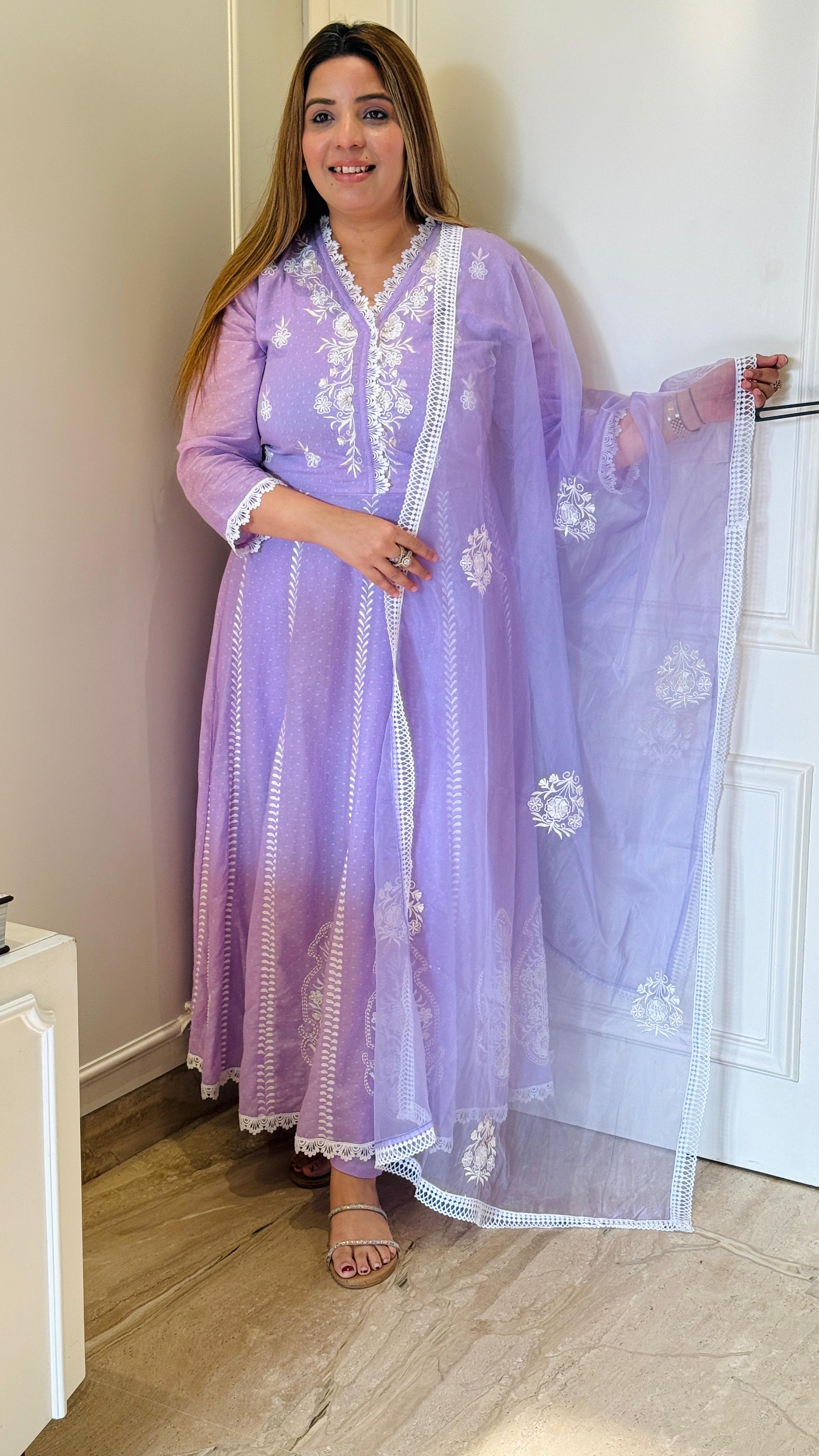 Zehra Noor Cotton Anarkali Set