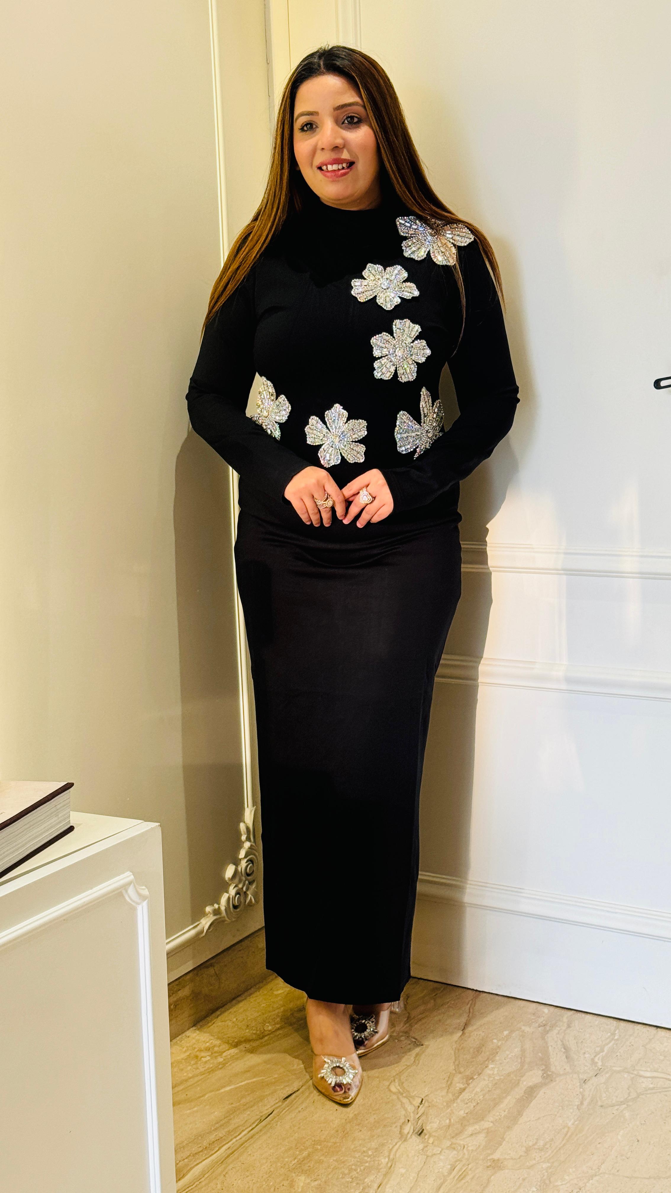 Zarisha Crepe Dress- Brown, Red, Black