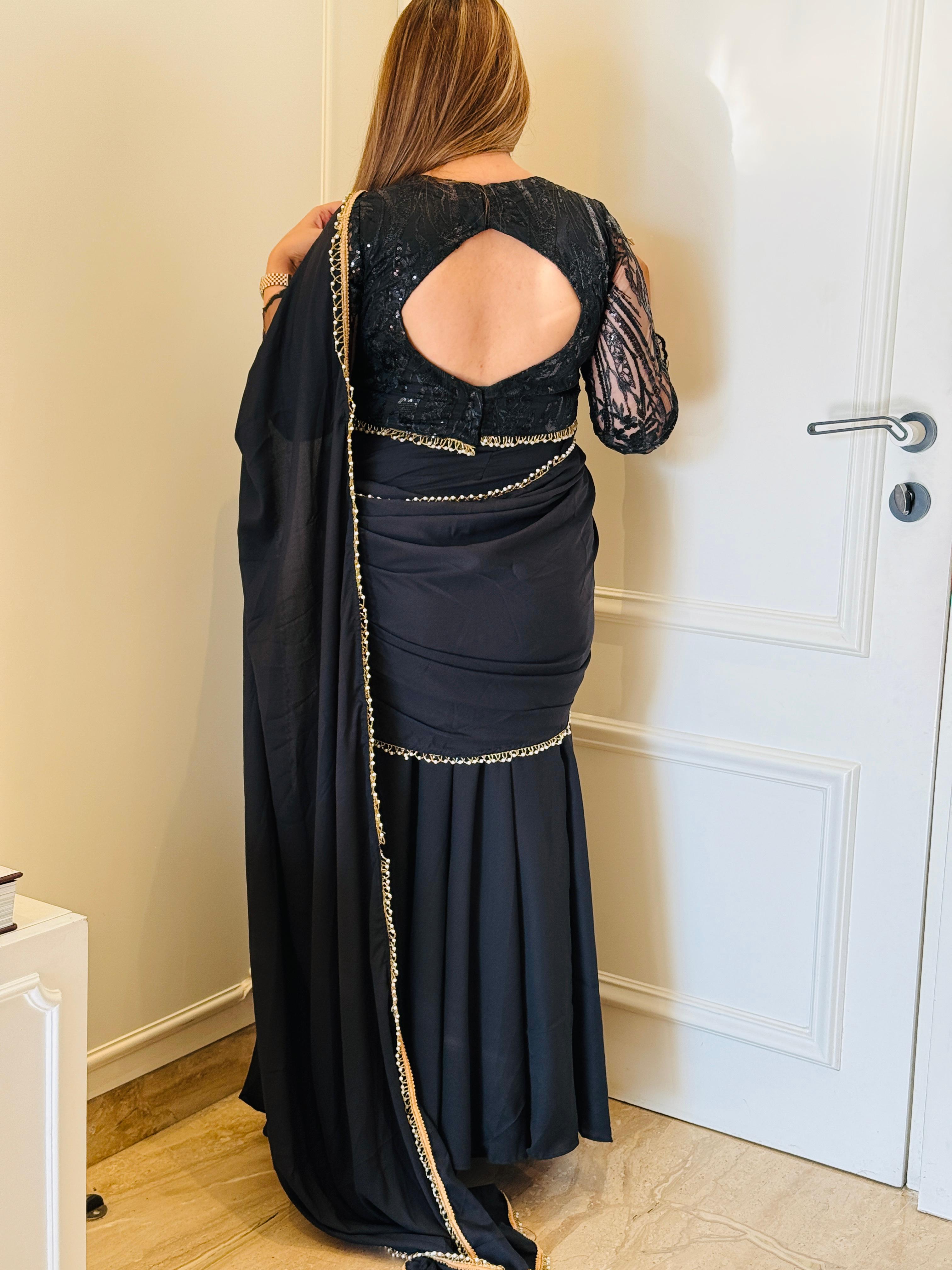 Black Divina Drape Saree
