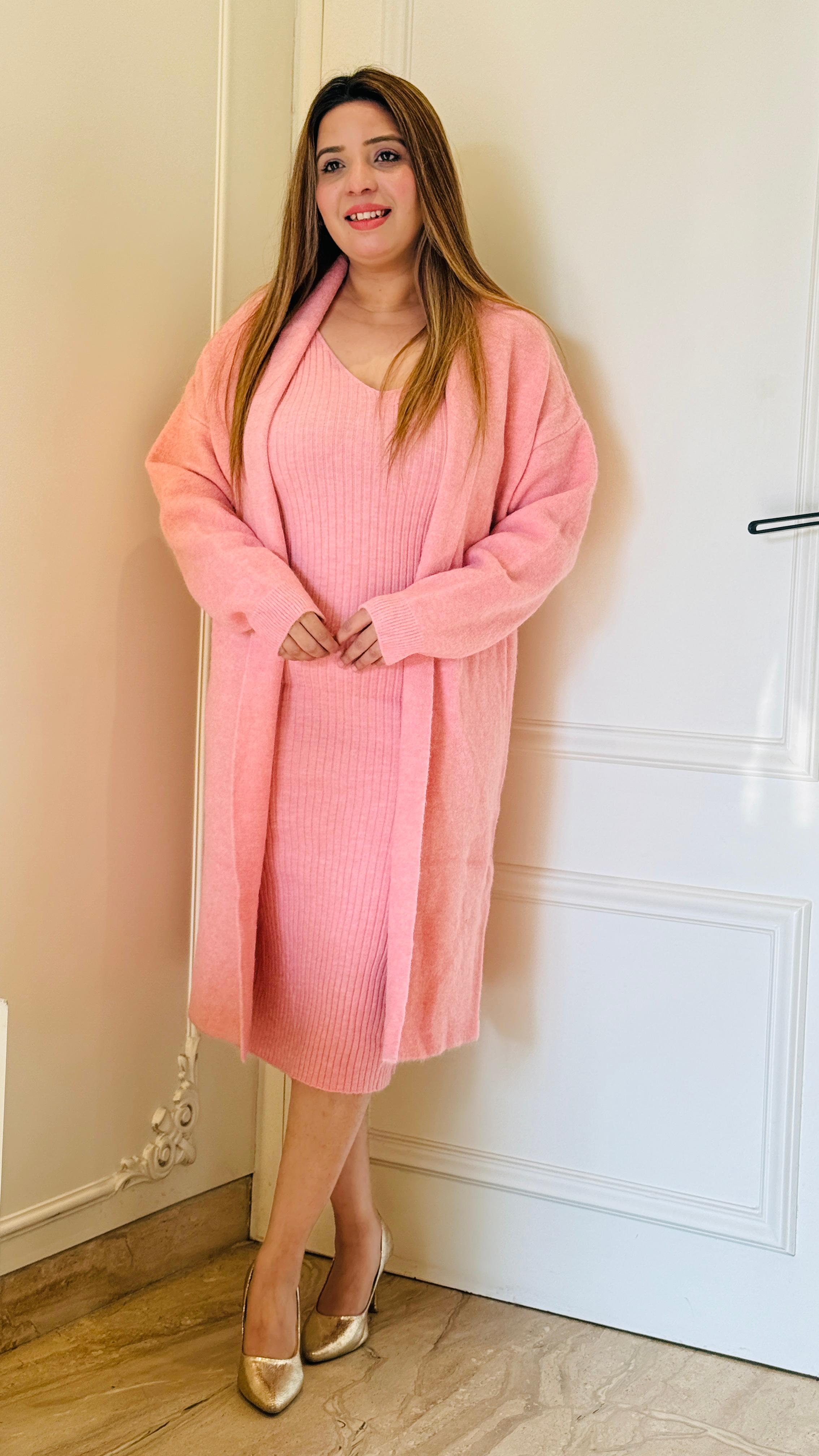 Luxe Stretchable 2-Piece Dress – Blue, Black, Grey, Pink