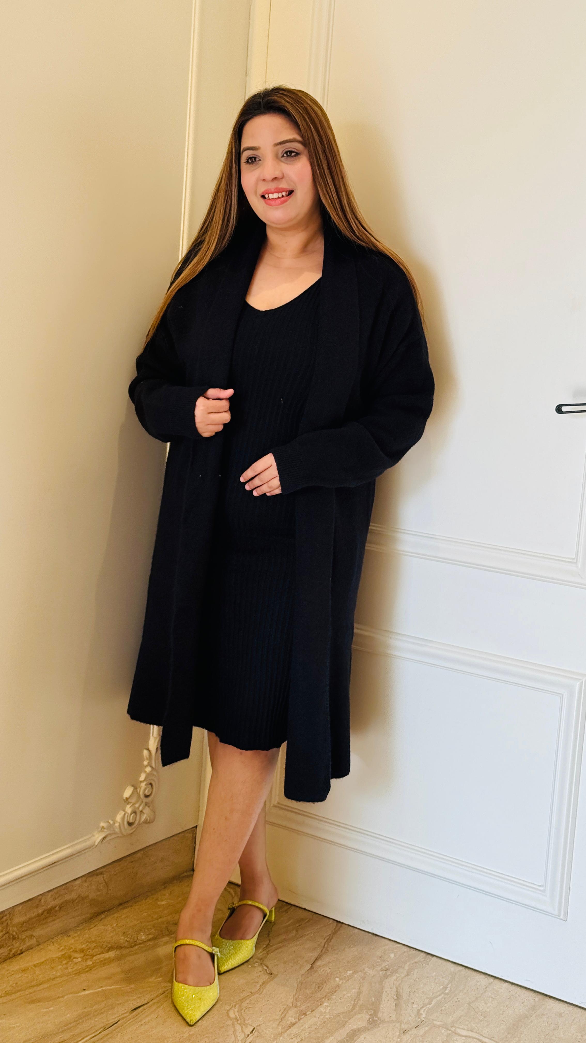 Luxe Stretchable 2-Piece Dress – Blue, Black, Grey, Pink