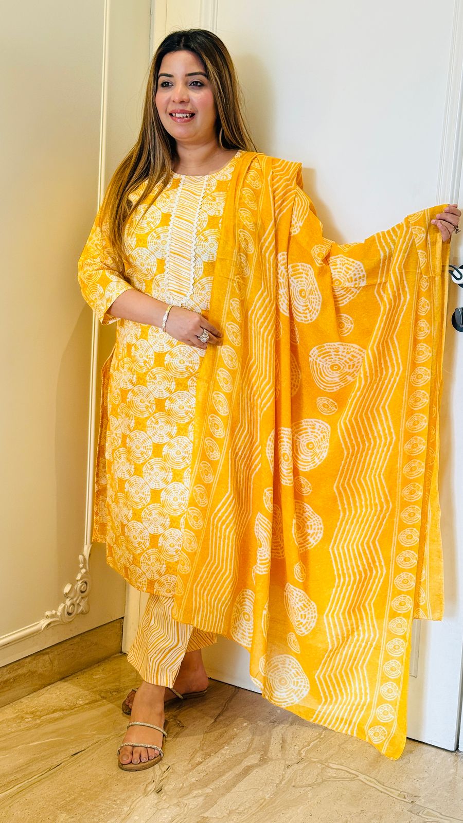 BloomEase Cotton Suit Set (Pink, Yellow)