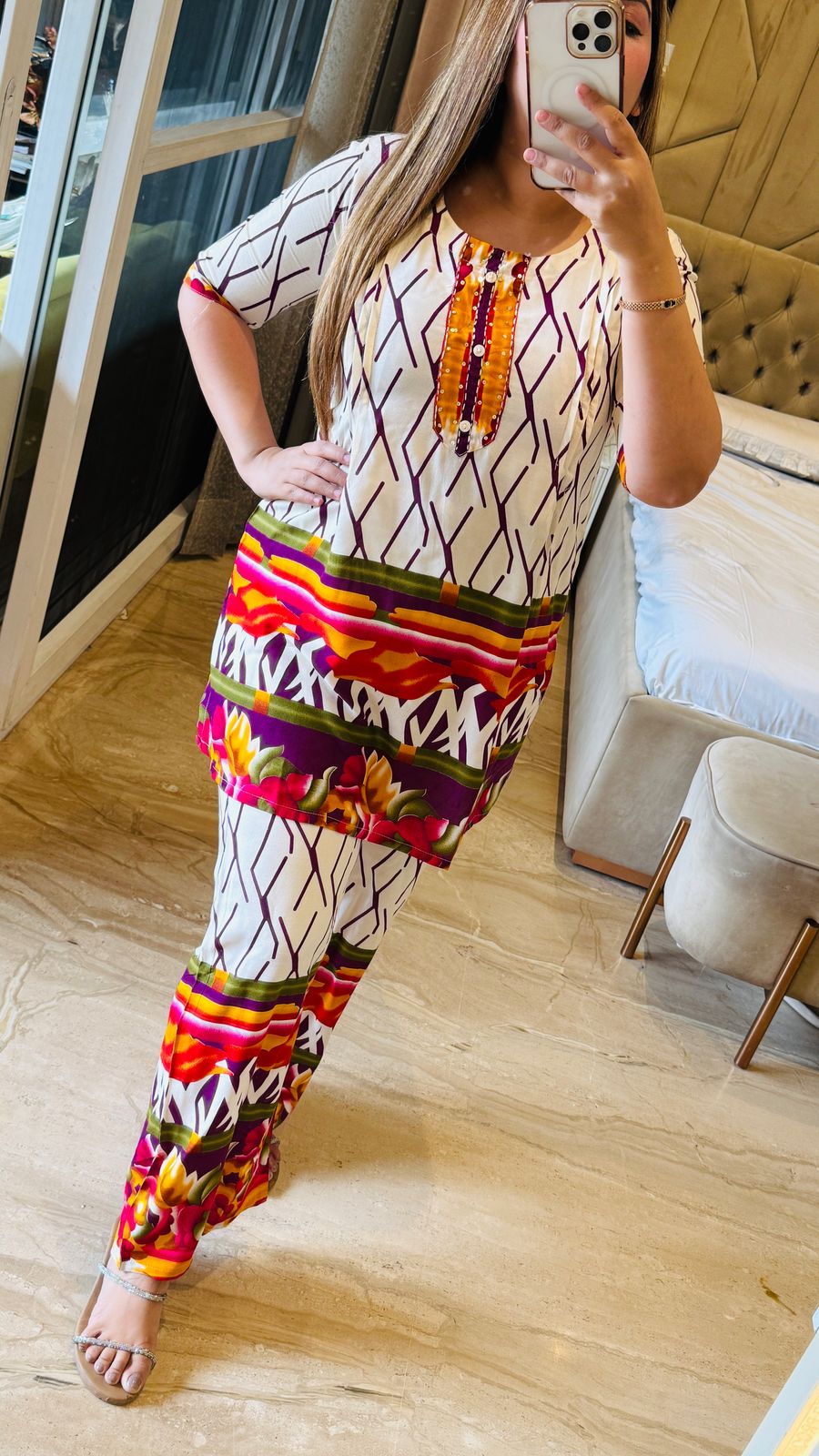 Urban Bloom cord Set - White