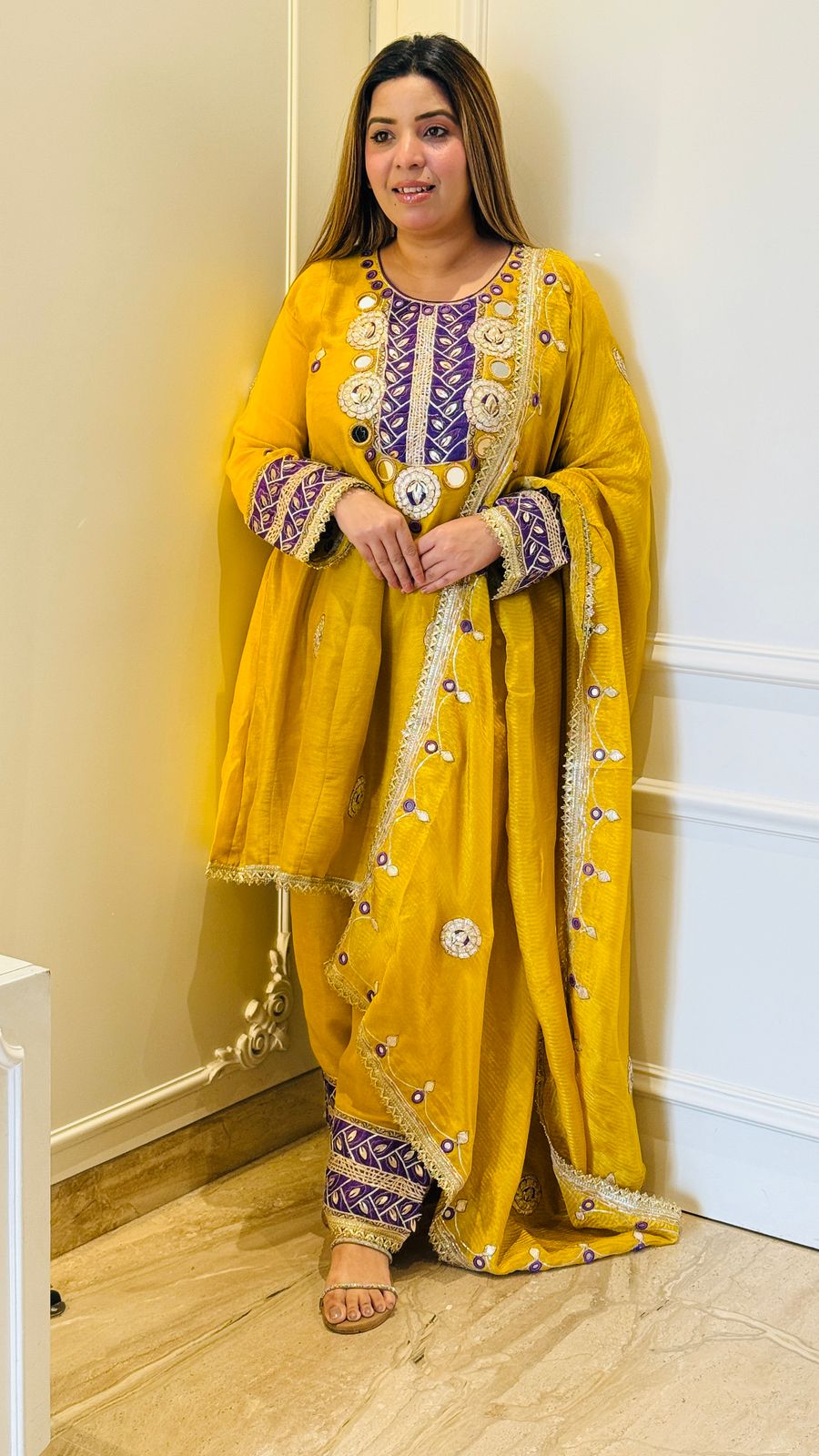 Twinkle Stone Lurex Suit Set (Mustard, Purple, Blue)