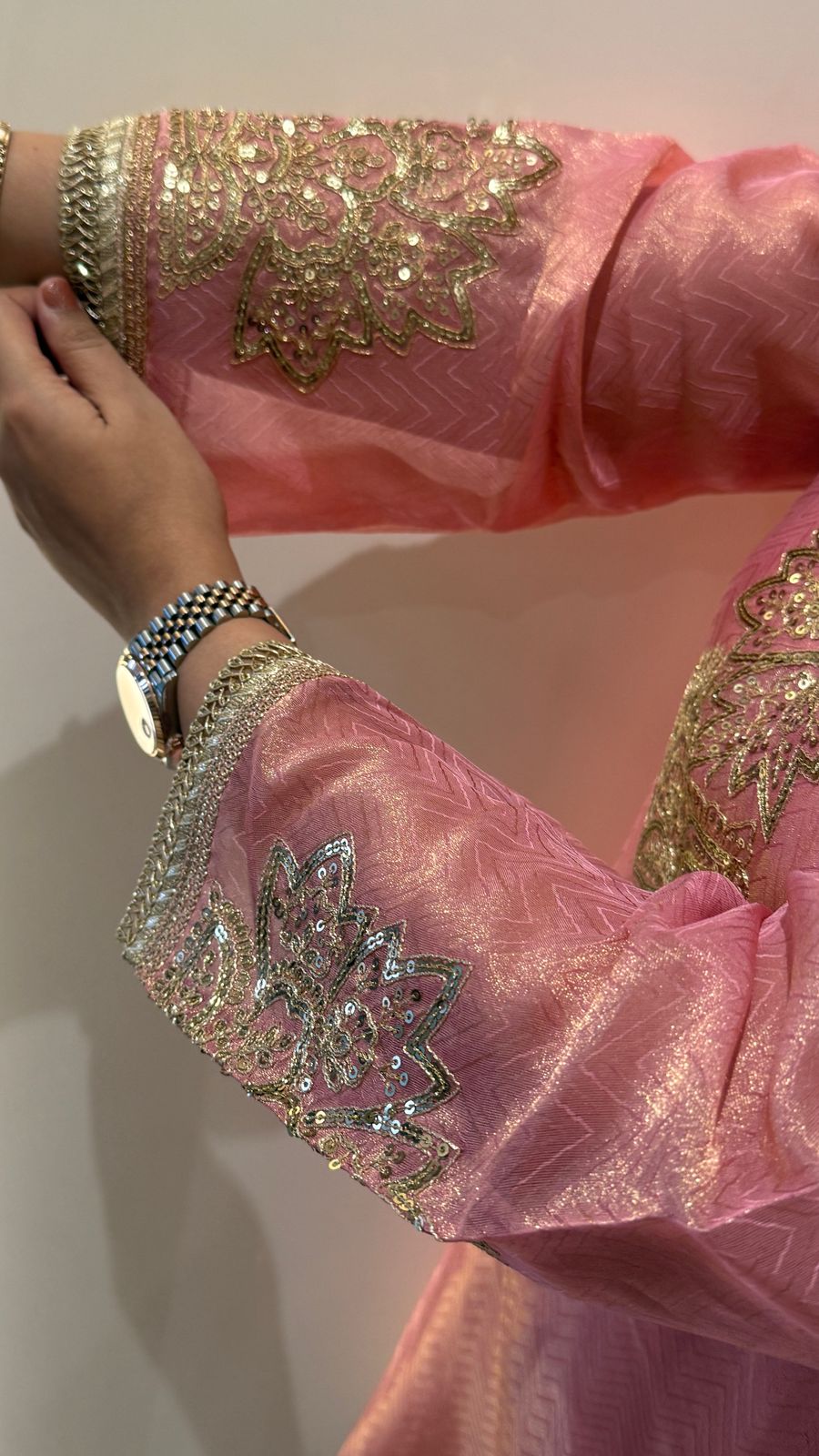 Shimmer Luxe Plazo Set - Yellow, Pink