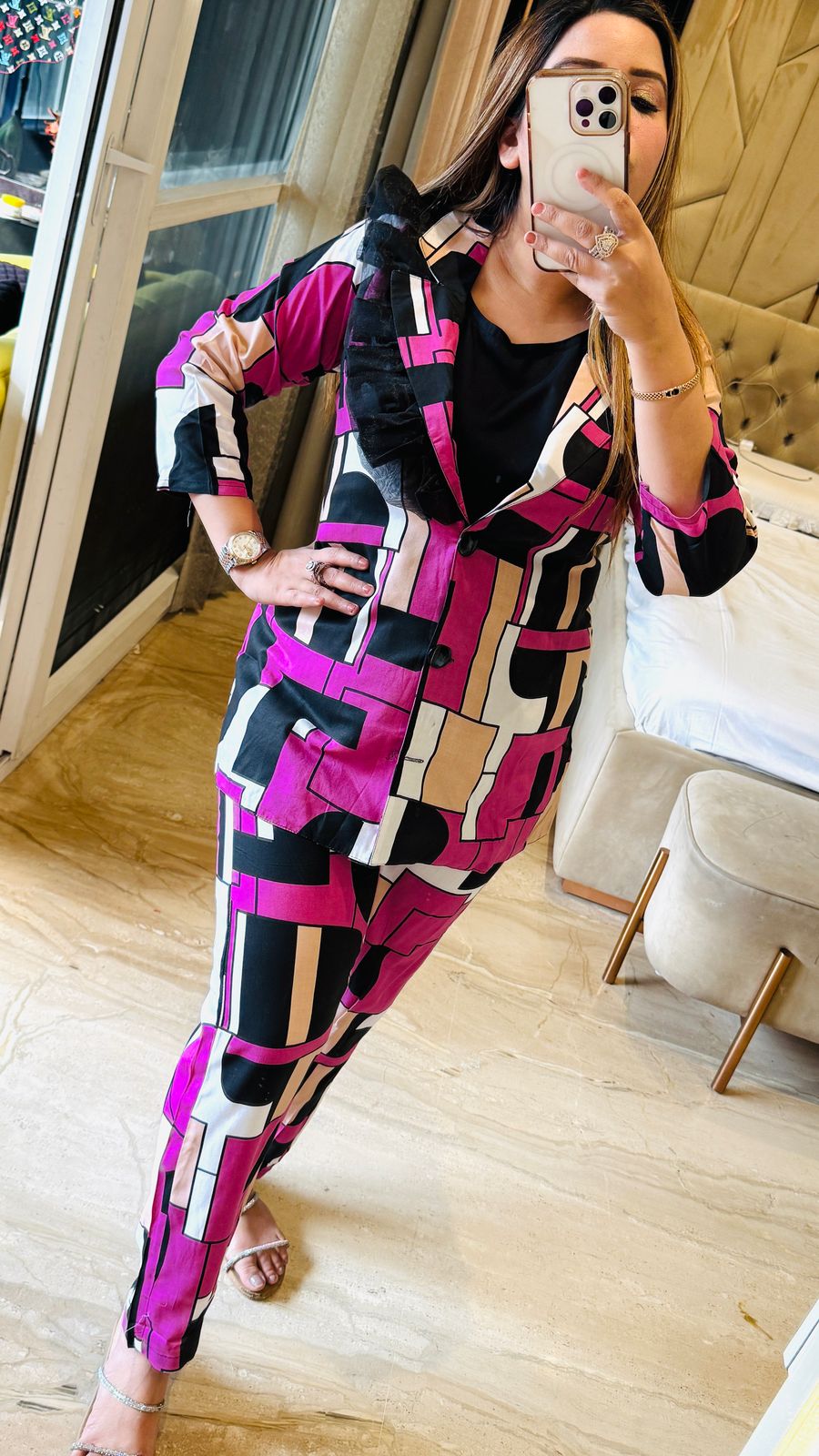 Tavisha Rayon Blazer Set - Purple