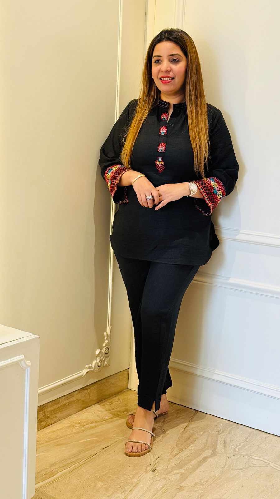 Elegant Cotton Cordset- Sky Blue, Black, White, Blue, Grey