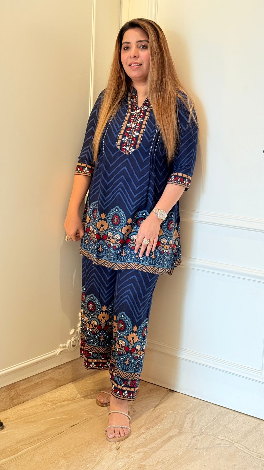 Aarvi Cordset- Purple, Blue