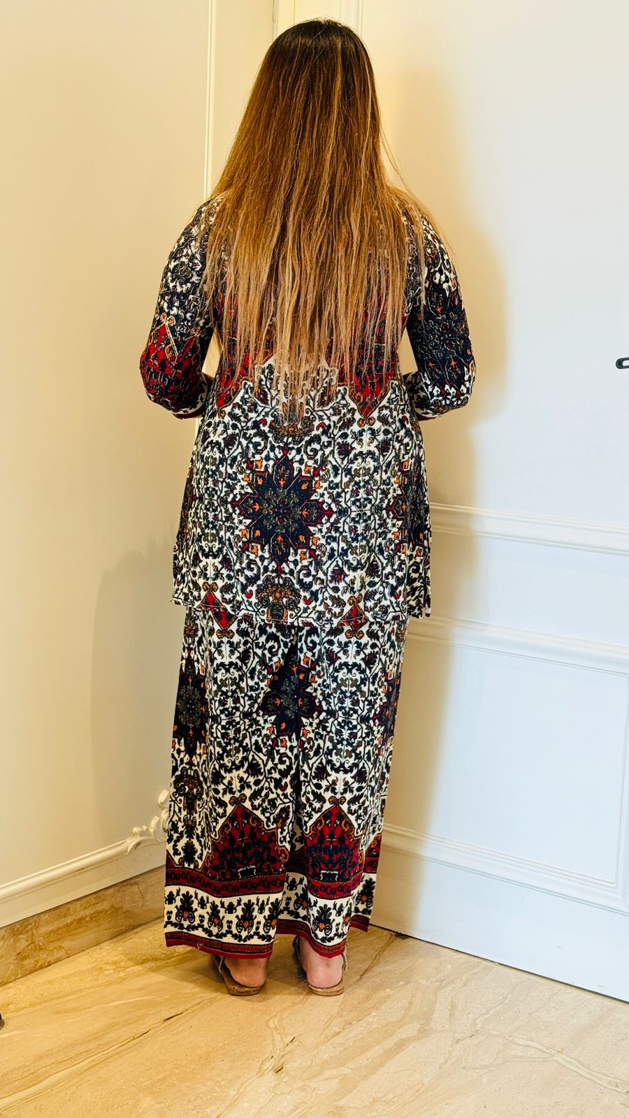 Naira Cord Set- Orange, Black