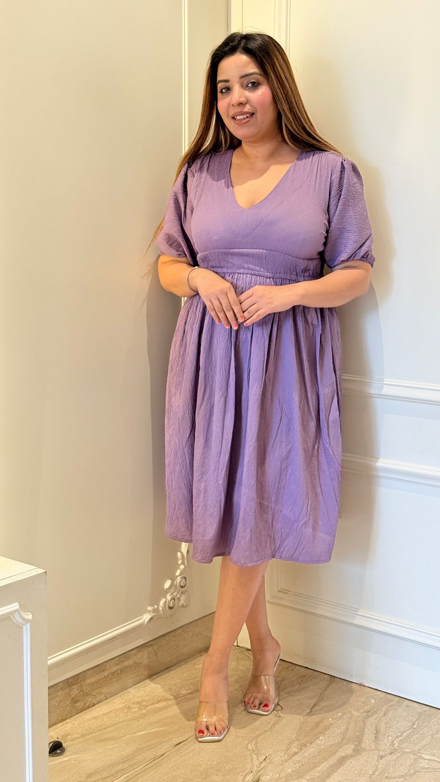 Tara Dress- Purple, Brown