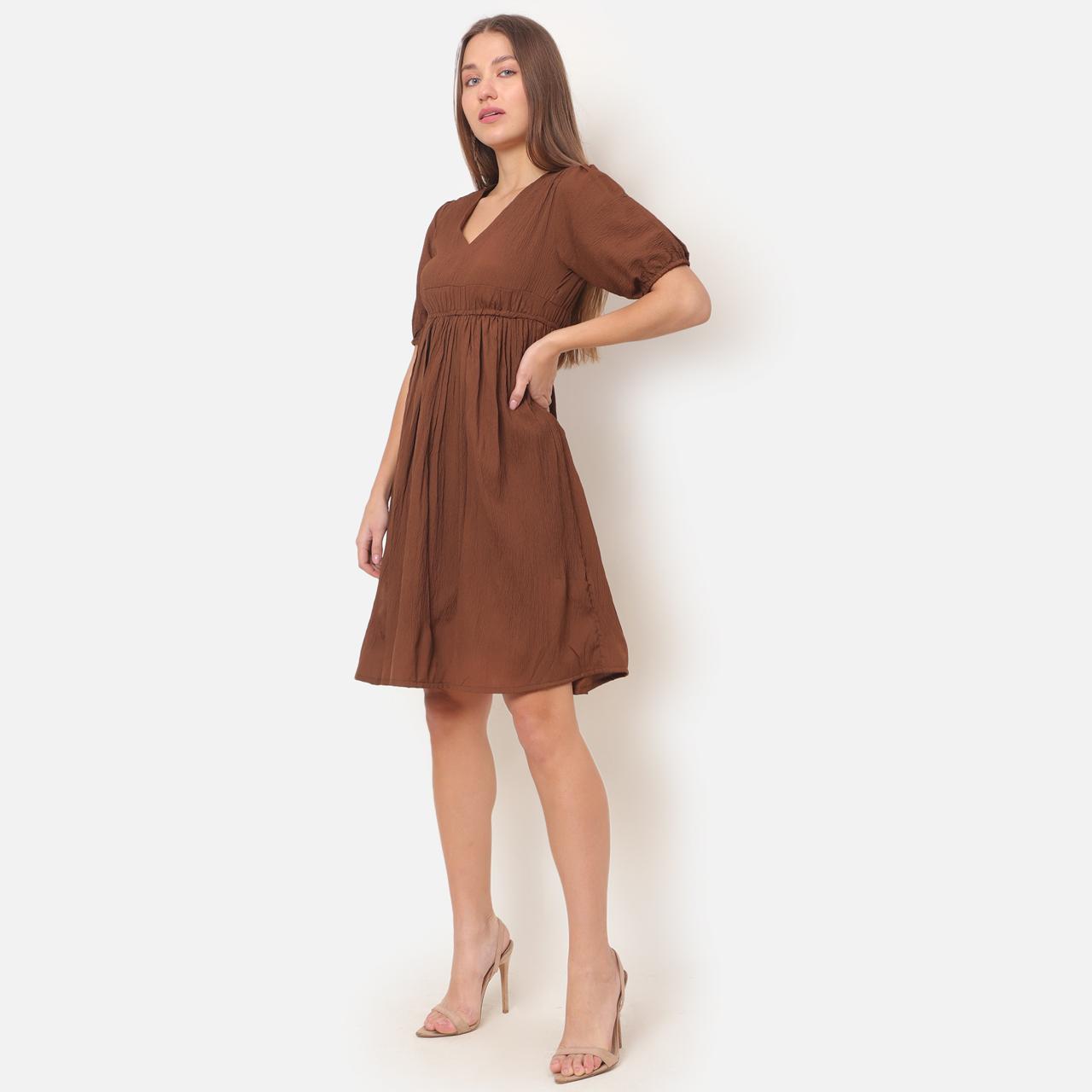 Tara Dress- Purple, Brown