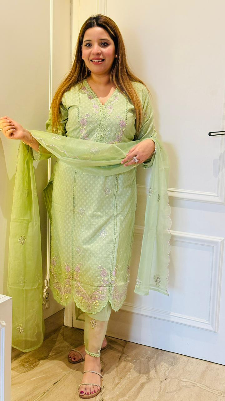Zarwa Royale Suit Set –  Blue & Green