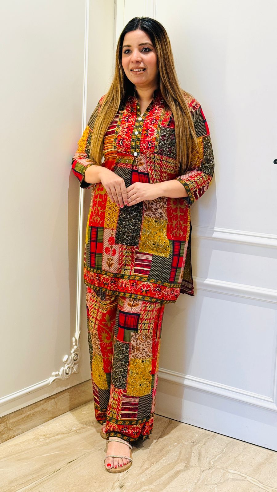 Siya Dobby Kali Set- Green, Yellow