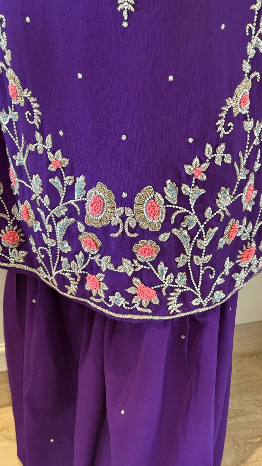 Ishya Sharara Set- Purple, Yellow