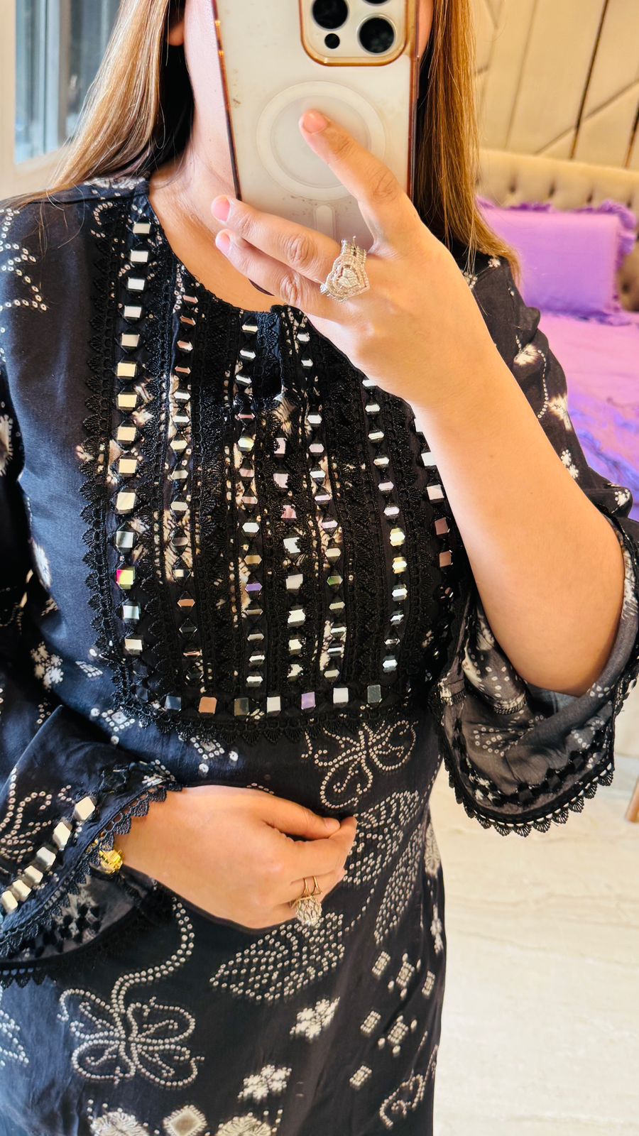 Nayra Bandhej Cordset- Black