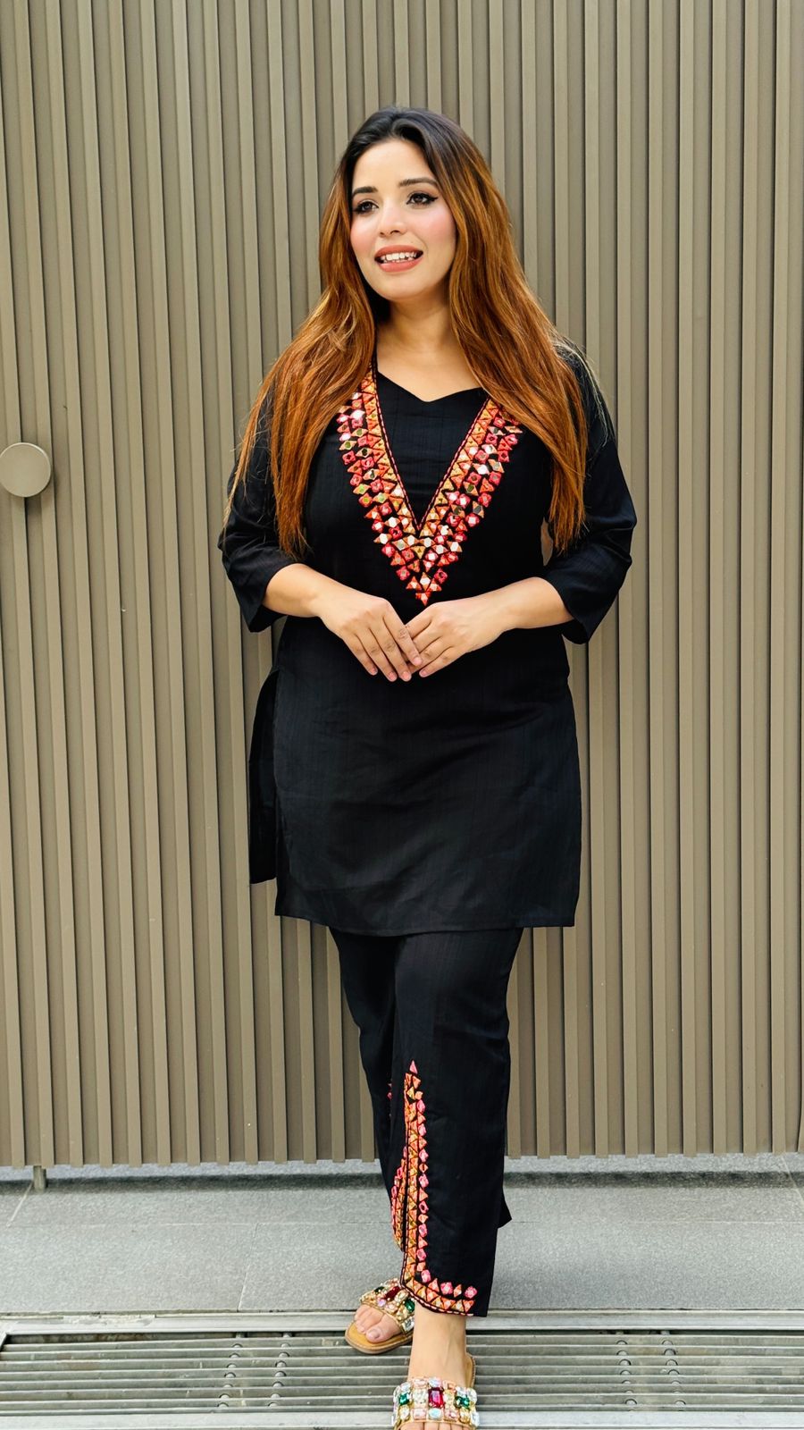 Kavya Mirror Cordset- Black, Purple