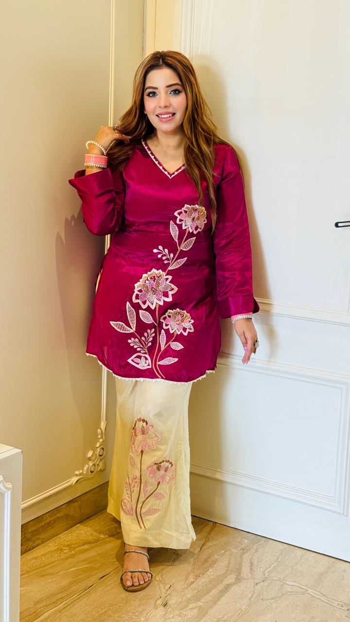 Zoya Bell Bottom Cordset- Green, Black, Purple