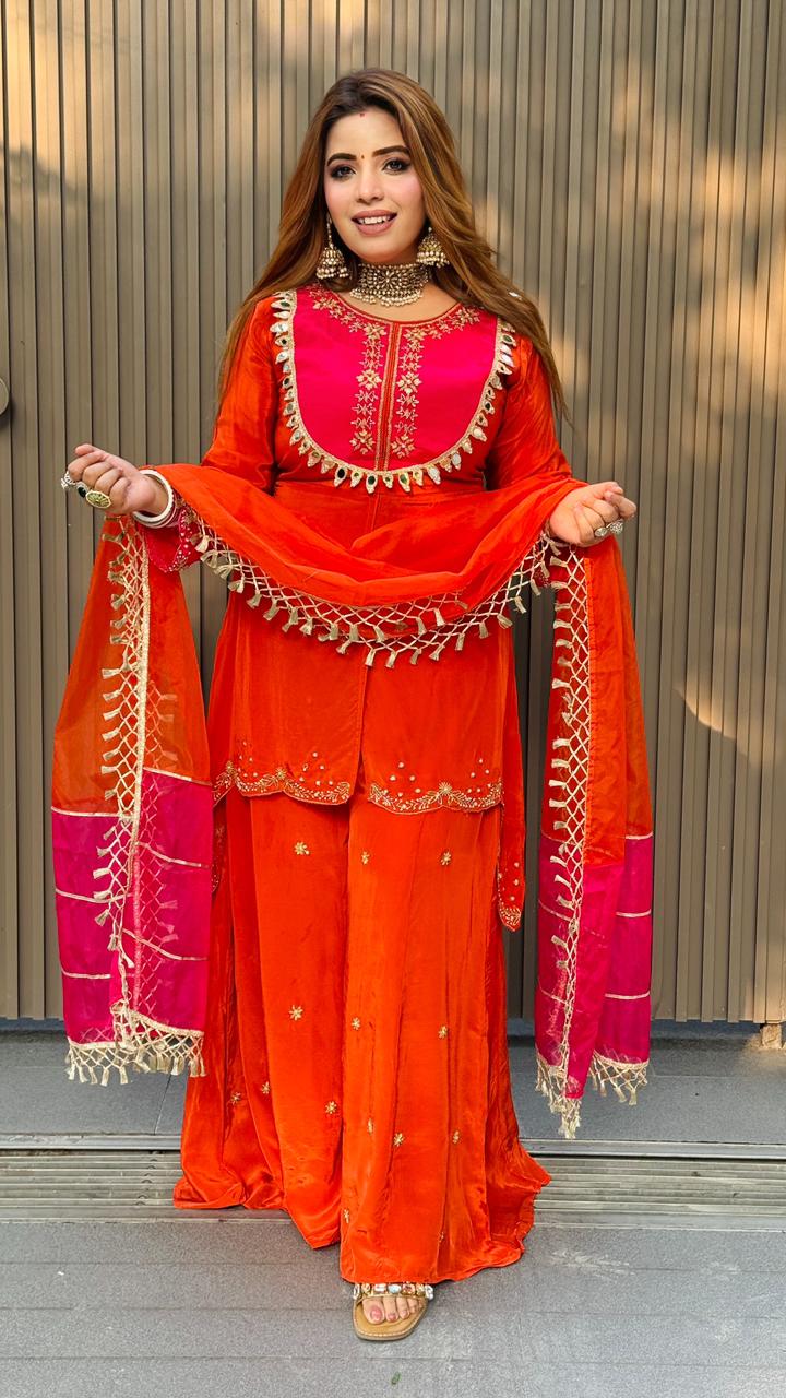 Amara Suit Set- Purple, Orange, Pink