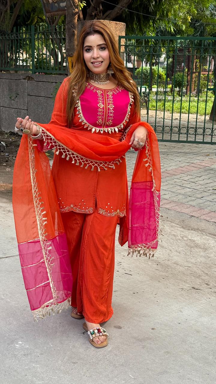 Amara Suit Set- Purple, Orange, Pink