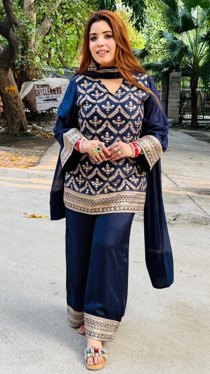 Meher Suit Set- Navy