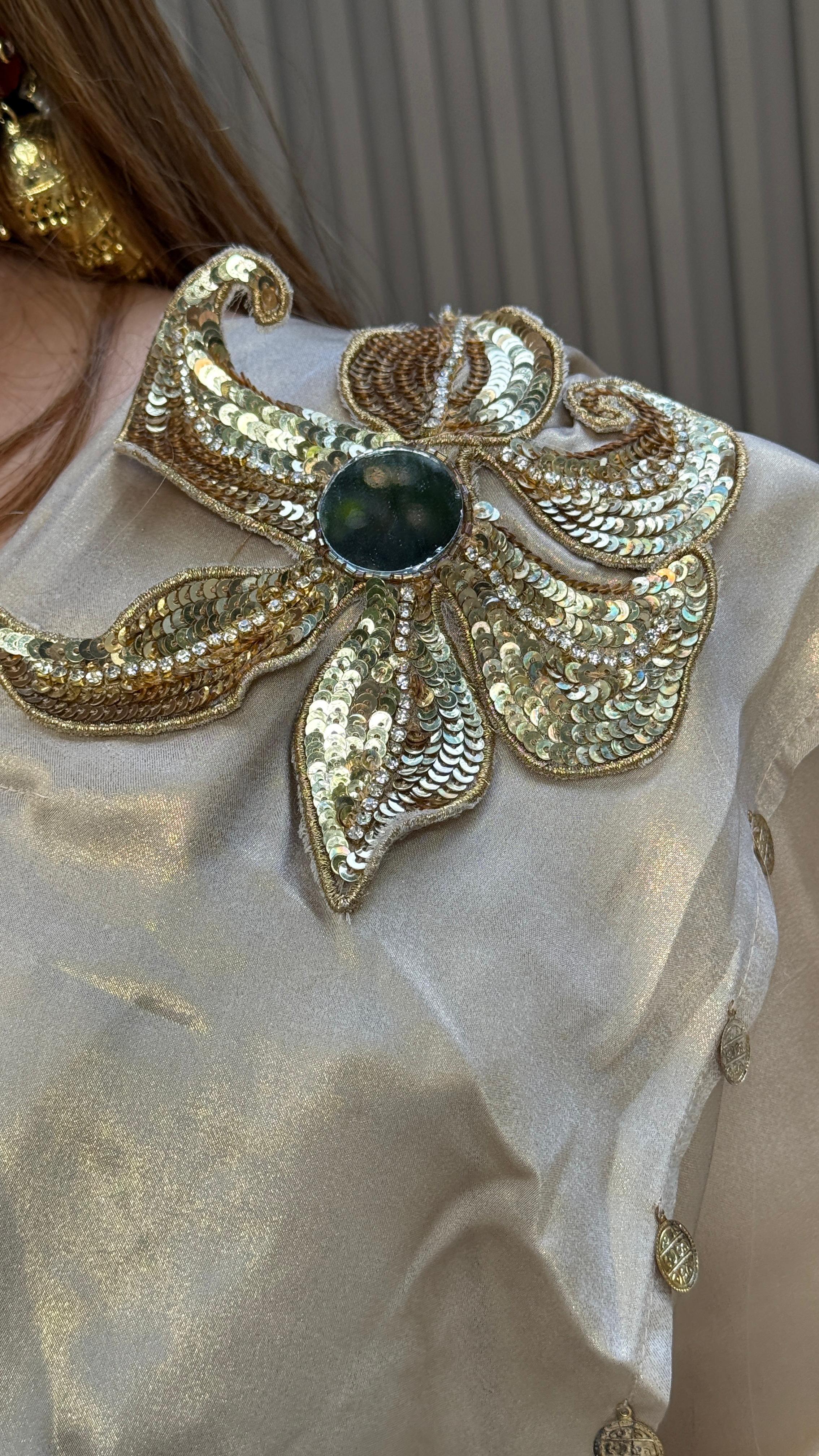 Riva Drape Saree- Pink, Beige, Green