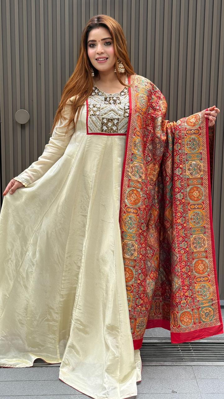 Elara  Anarkali- Pink, Red, Purple