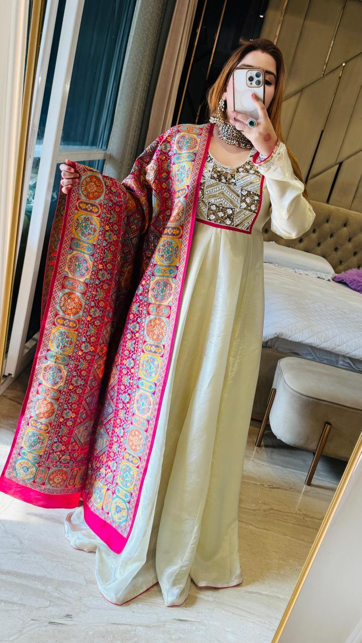 Elara  Anarkali- Pink, Red, Purple