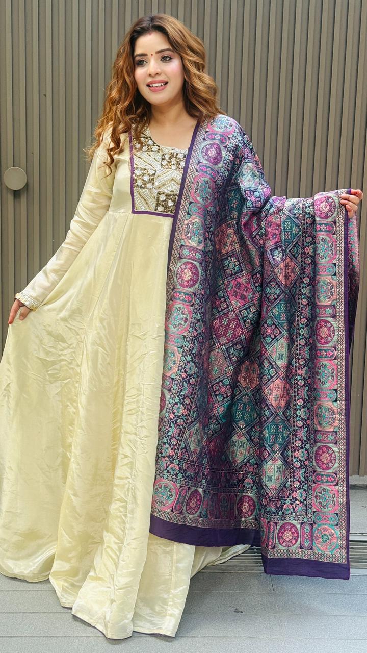 Elara  Anarkali- Pink, Red, Purple