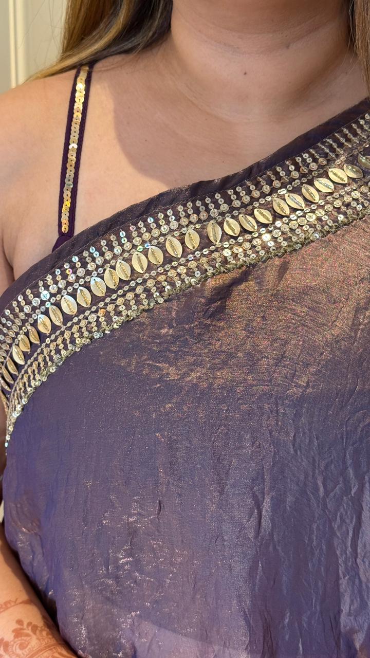 Elvira One-Shoulder Set- Green, Black, Purple