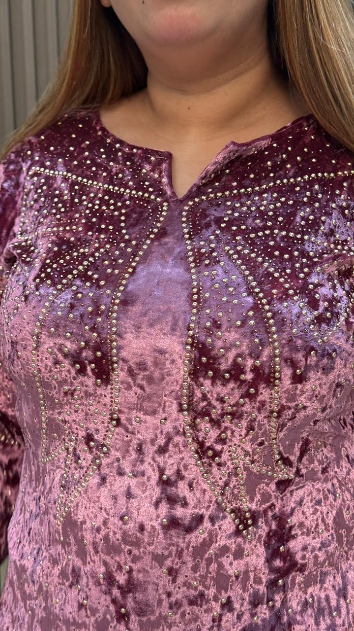 Glacia Ice Velvet Cordset- Purple, Pink