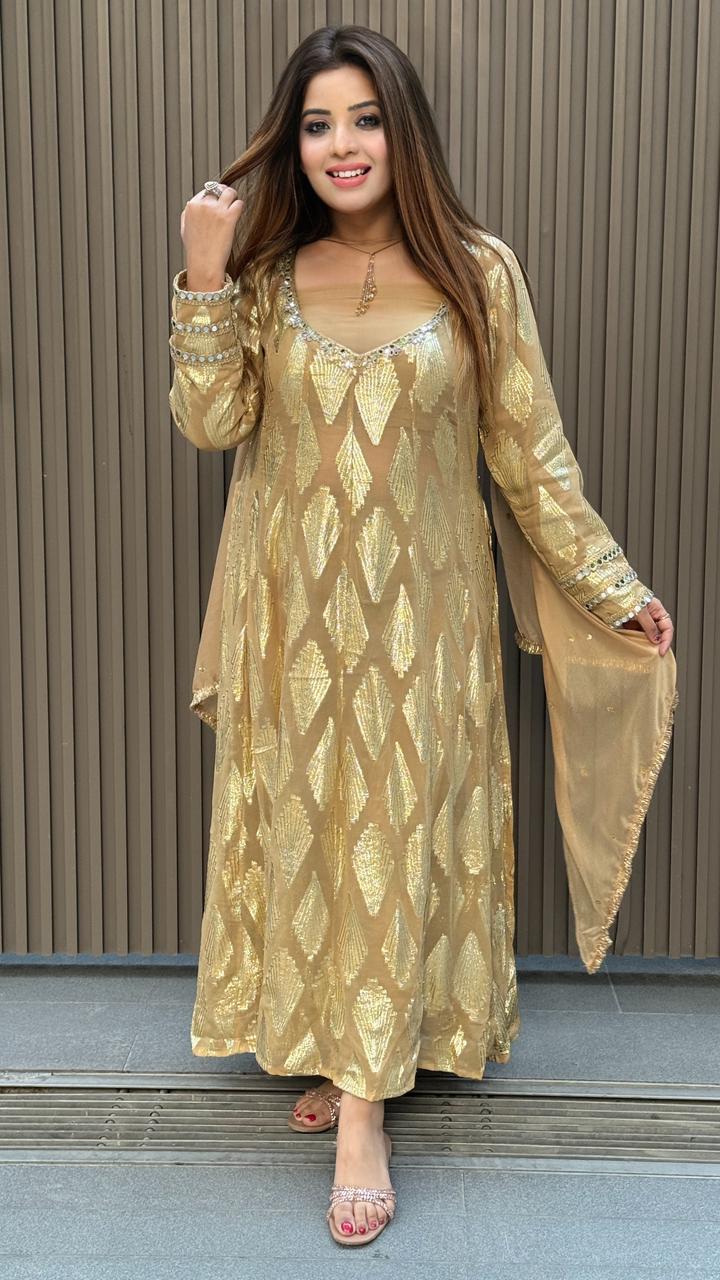 Rehaya Nyra Cut Set- Orange, Beige, Purple