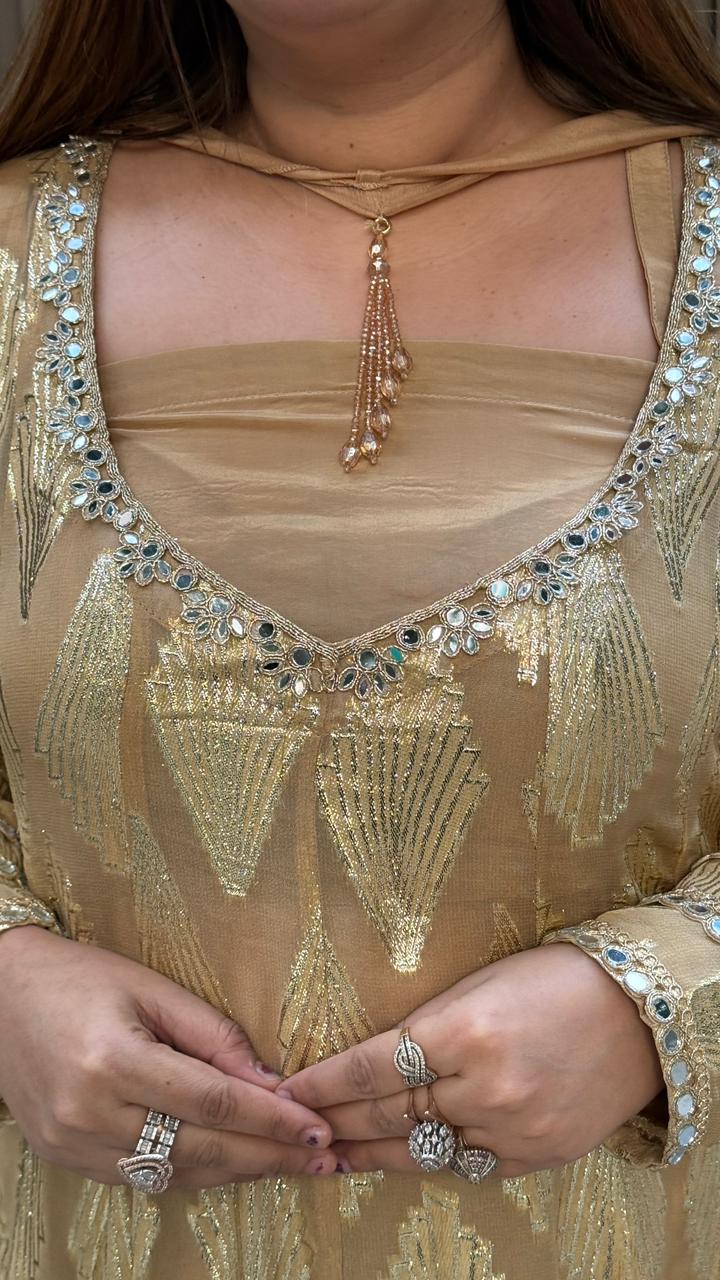 Rehaya Nyra Cut Set- Orange, Beige, Purple