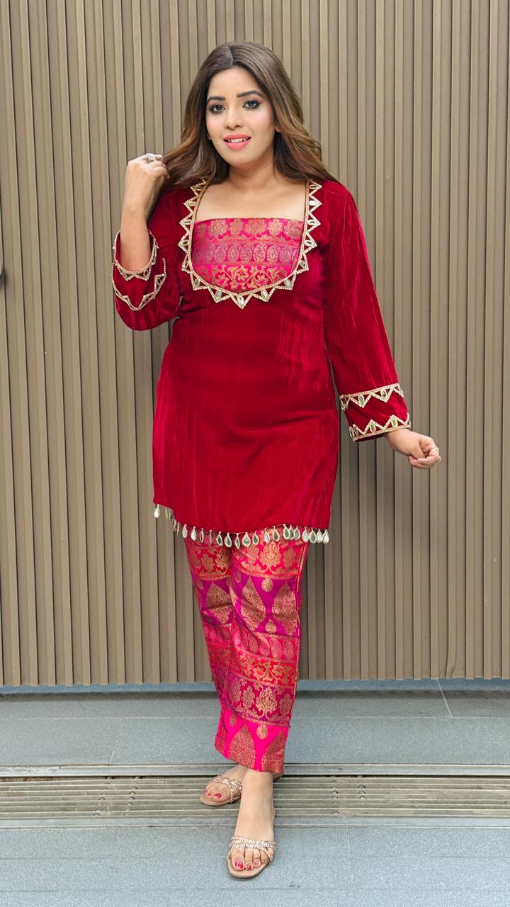 Zayana 3-Piece Cordset- Red, Black,