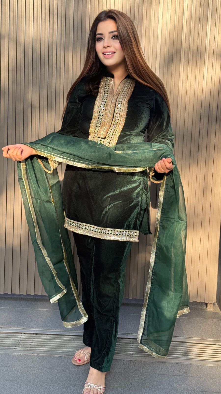 Venessa Velvet Suit Set- Grey, Purple, Black, Green