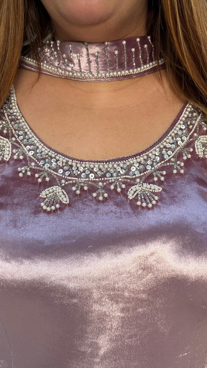 Zehira Velvet Outfit- Purple, Lavender, Blue