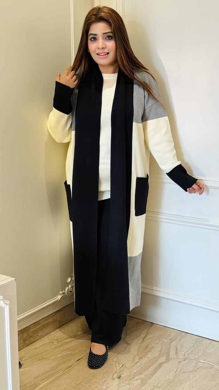 Avenya 3-Piece Shrug Set- Green, Brown, Black