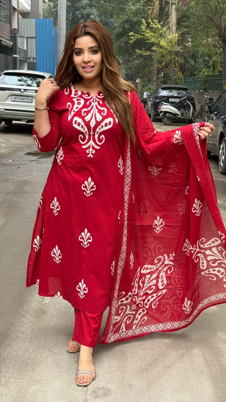 Tanushreea Suit Set- Purple, Pink, Orange, Green, Red, Purple