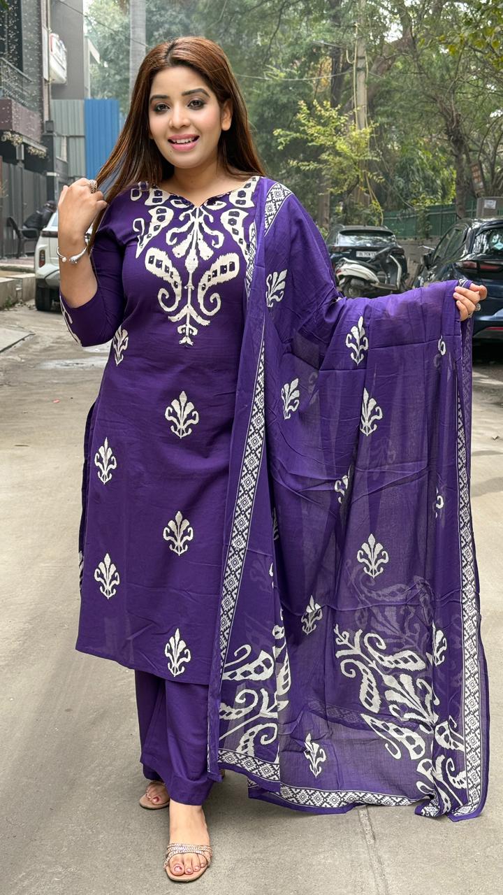 Tanushreea Suit Set- Purple, Pink, Orange, Green, Red, Purple