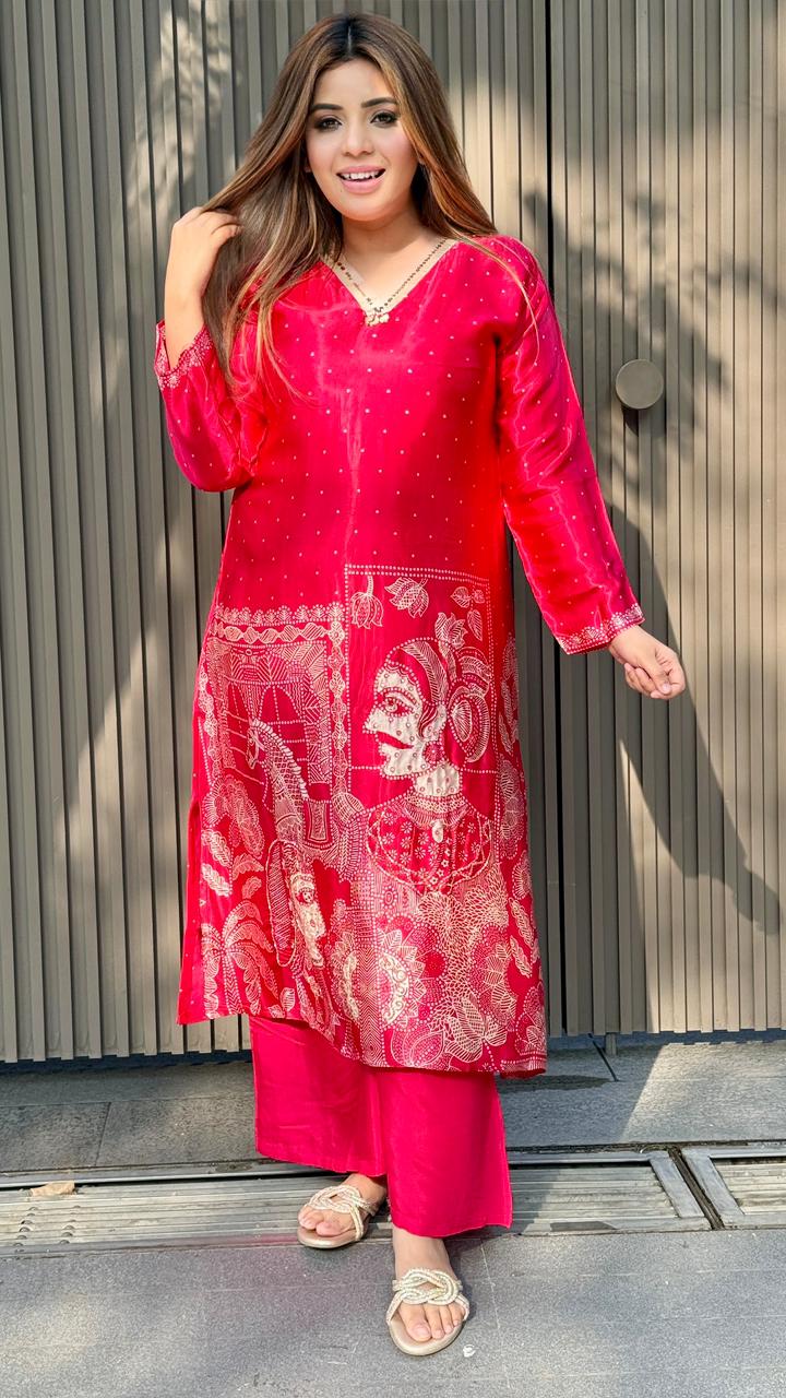 Vamika Kurta Set- Purple, Pink