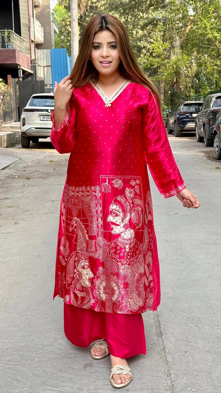 Vamika Kurta Set- Purple, Pink